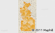Political Shades 3D Map of ZIP codes starting with 660, shaded relief outside