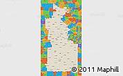 Shaded Relief 3D Map of ZIP codes starting with 660, political outside