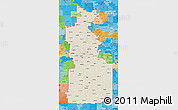 Shaded Relief 3D Map of ZIP codes starting with 660, political shades outside
