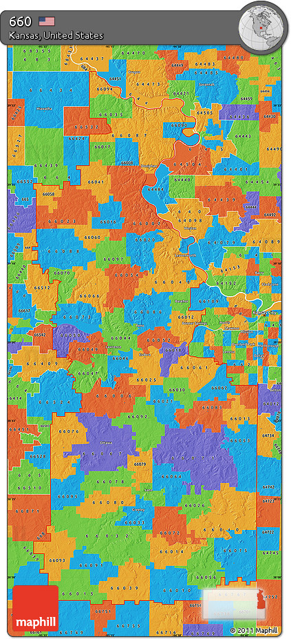 Political Map of ZIP Codes Starting with 660