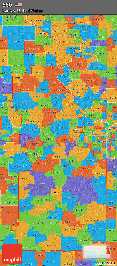 Political Map of ZIP Codes Starting with 660