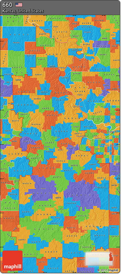 Political Map of ZIP Codes Starting with 660