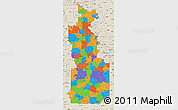 Political Map of ZIP codes starting with 660, shaded relief outside