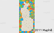 Shaded Relief Map of ZIP codes starting with 660, political outside