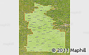 Physical Panoramic Map of ZIP codes starting with 660, satellite outside