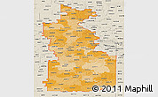 Political Shades Panoramic Map of ZIP codes starting with 660, shaded relief outside