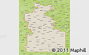 Shaded Relief Panoramic Map of ZIP codes starting with 660, physical outside