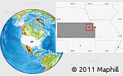 Physical Location Map of ZIP codes starting with 666, highlighted country, highlighted state