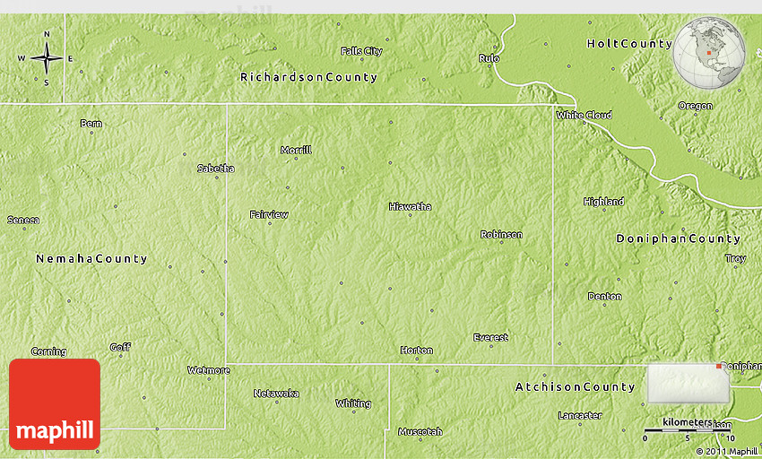 Physical 3D Map of Brown County