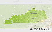 Physical 3D Map of Kentucky, lighten