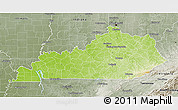 Physical 3D Map of Kentucky, semi-desaturated