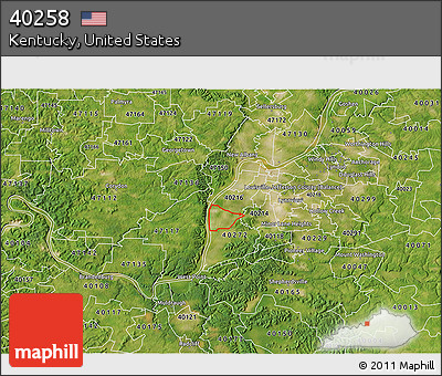 Satellite 3D Map of ZIP Code 40258