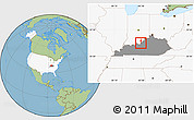 Savanna Style Location Map of ZIP code 40258, highlighted country, highlighted state