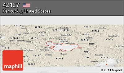 Classic Style Panoramic Map of ZIP Code 42127