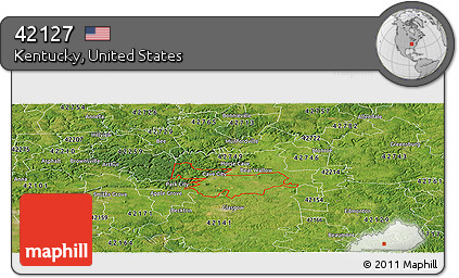 Satellite Panoramic Map of ZIP Code 42127