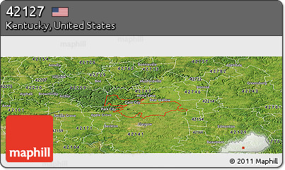 Satellite Panoramic Map of ZIP Code 42127