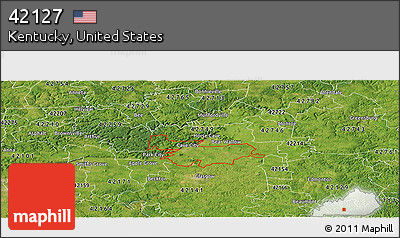 Satellite Panoramic Map of ZIP Code 42127