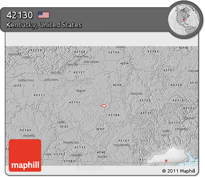 Gray 3D Map of ZIP Code 42130