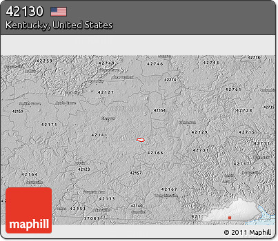 Gray 3D Map of ZIP Code 42130
