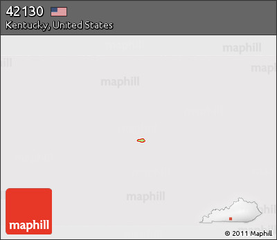 Physical 3D Map of ZIP Code 42130, cropped outside