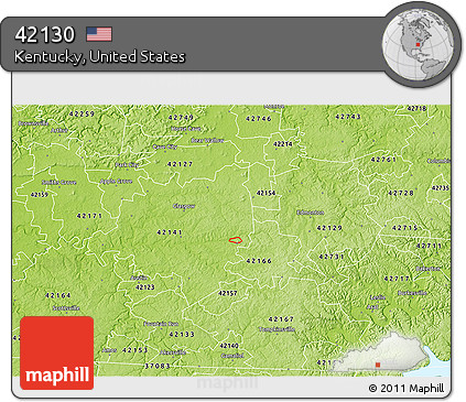 Physical 3D Map of ZIP Code 42130