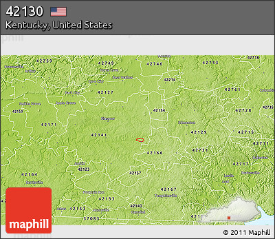 Physical 3D Map of ZIP Code 42130