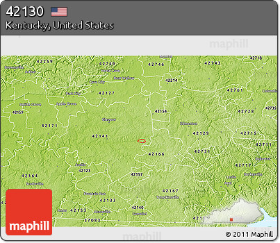 Physical 3D Map of ZIP Code 42130