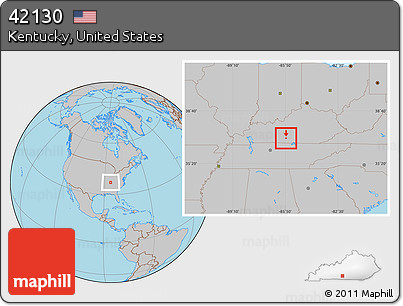 Gray Location Map of ZIP Code 42130