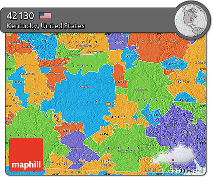 Political Map of ZIP Code 42130