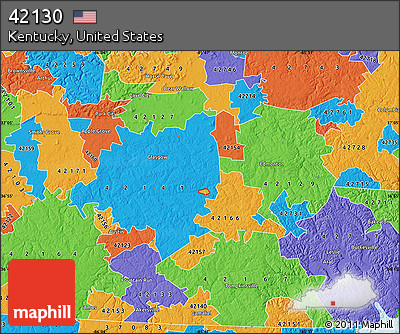 Political Map of ZIP Code 42130