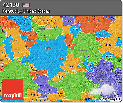 Political Map of ZIP Code 42130