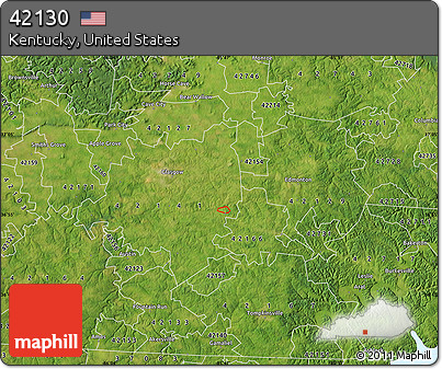 Satellite Map of ZIP Code 42130