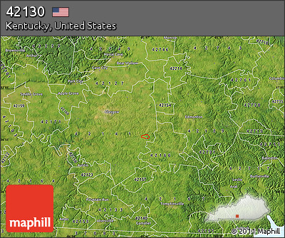 Satellite Map of ZIP Code 42130