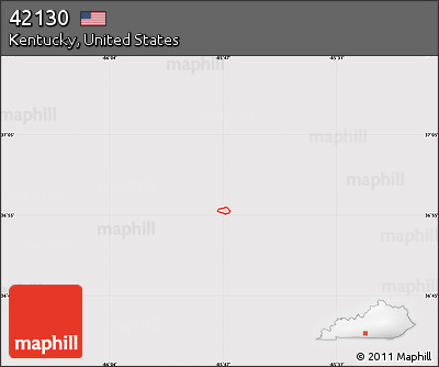 Shaded Relief Map of ZIP Code 42130, cropped outside