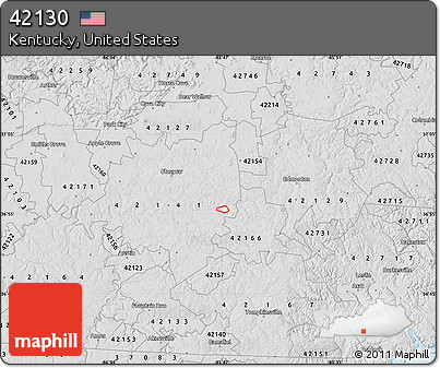 Silver Style Map of ZIP Code 42130