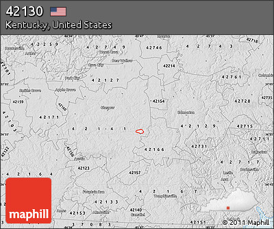 Silver Style Map of ZIP Code 42130