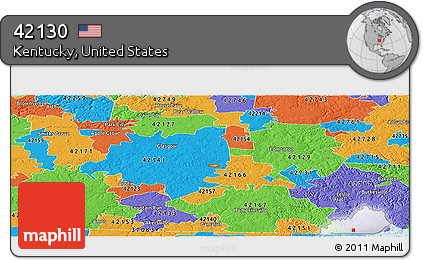 Political Panoramic Map of ZIP Code 42130