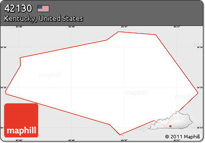 Silver Style Simple Map of ZIP Code 42130