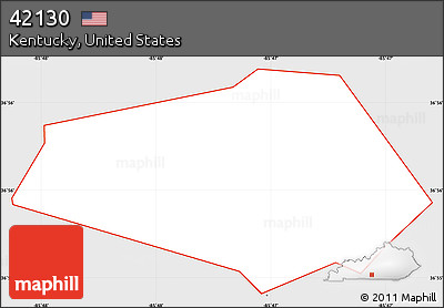 Silver Style Simple Map of ZIP Code 42130