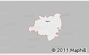 Gray 3D Map of ZIP code 42141, single color outside