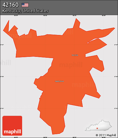 Political Simple Map of ZIP Code 42160, cropped outside