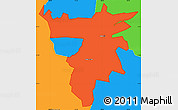 Political Simple Map of ZIP code 42160