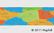 Physical Panoramic Map of Barren County, political outside