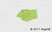 Physical Panoramic Map of Barren County, single color outside