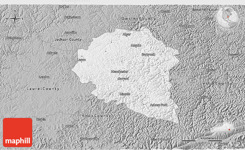 Gray 3D Map of Clay County