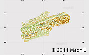 Physical Map of Harlan County, cropped outside