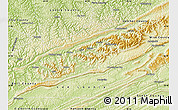 Physical Map of Harlan County