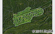 Satellite Map of Harlan County, darken