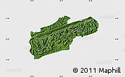 Satellite Map of Harlan County, single color outside