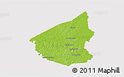 Physical 3D Map of Hopkins County, cropped outside